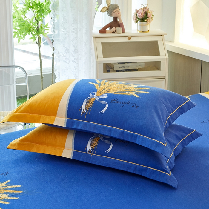 91家纺网 家纺一手货源 找家纺 雲归梦 2023年新款加厚全棉生态磨毛大版四件套金色年华 兰