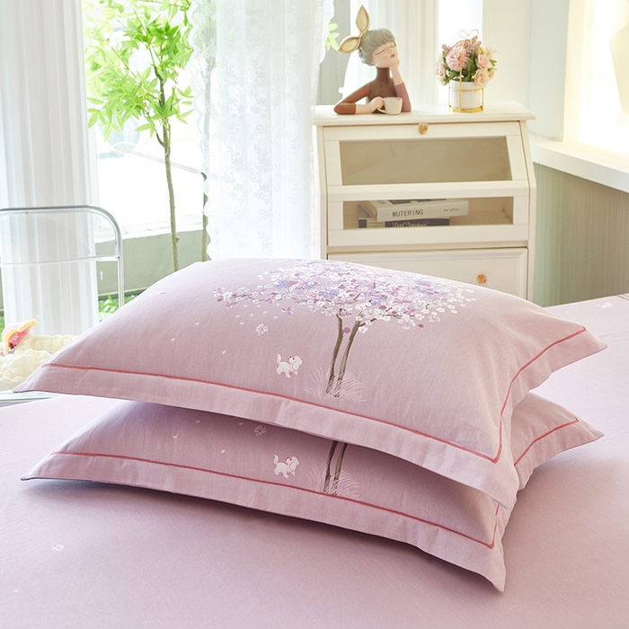 91家纺网 家纺一手货源 找家纺 雲归梦 2023年新款加厚全棉生态磨毛大版四件套许愿树 蓝