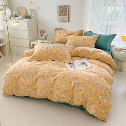 91家纺网 家纺一手货源 找家纺 （总）印季家纺 2024新款小清新碎花-混纺磨毛四件套