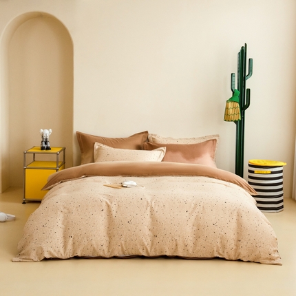 91家纺网 家纺一手货源 找家纺 （总）印季家纺 2024新款印季-淡墨痕-混纺磨毛四件套