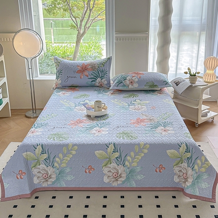 91家纺网 家纺一手货源 找家纺 梦精灵2025新款40支13372印花全棉床盖软凉席夏被纯棉床单枕套四季通用优雅艺术