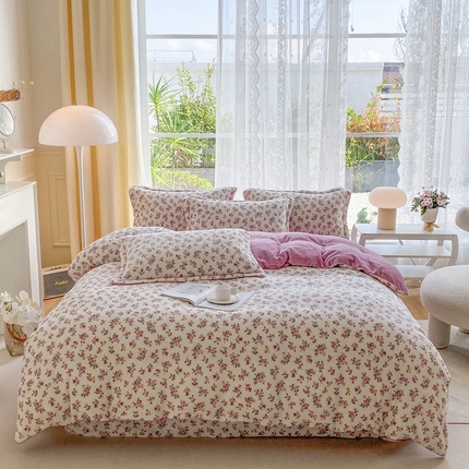 91家纺网 家纺一手货源 找家纺 （总）聚莹家纺 2023新款牛奶绒印花四件套