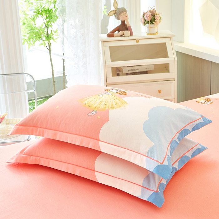 91家纺网 家纺一手货源 找家纺 雲归梦 2023年新款加厚全棉生态磨毛大版四件套小仙女 粉