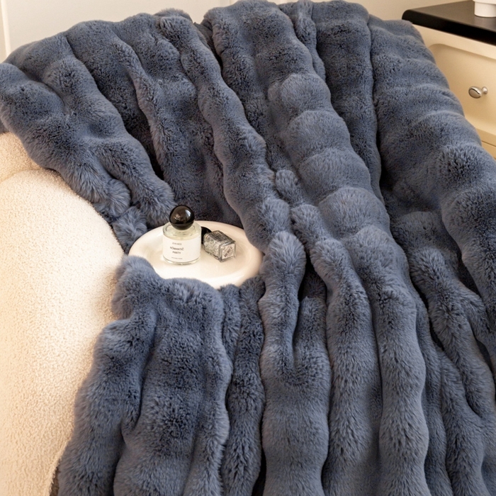 91家纺网 家纺一手货源 找家纺 （总）尚品绵羊毛毯 2025新款仿裘皮皮草貂皮毛毯轻奢高端婚庆加厚双层拉舍尔毛毯