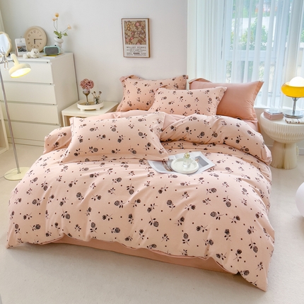 91家纺网 家纺一手货源 找家纺 （总）印季家纺 2024新款小清新碎花-混纺磨毛四件套