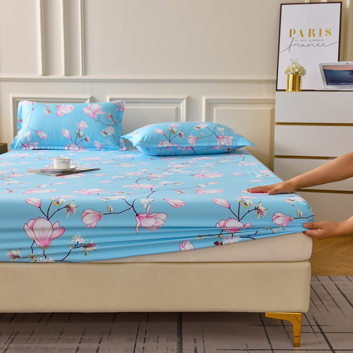 91家纺网 家纺一手货源 找家纺 梵巢家纺 芦荟棉印花床笠 空谷悠香