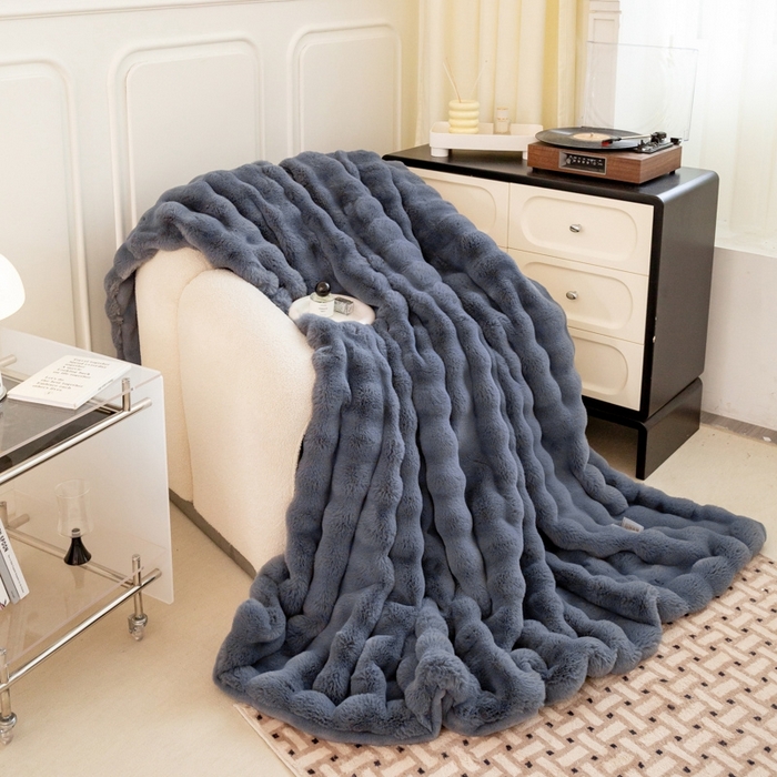 91家纺网 家纺一手货源 找家纺 （总）尚品绵羊毛毯 2025新款仿裘皮皮草貂皮毛毯轻奢高端婚庆加厚双层拉舍尔毛毯