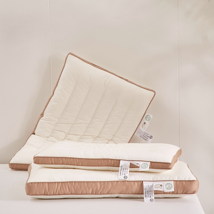 91家纺网 家纺一手货源 找家纺 唯爱品  2026新款A类棉无荧光零压超薄枕 48*74cm/只成人款