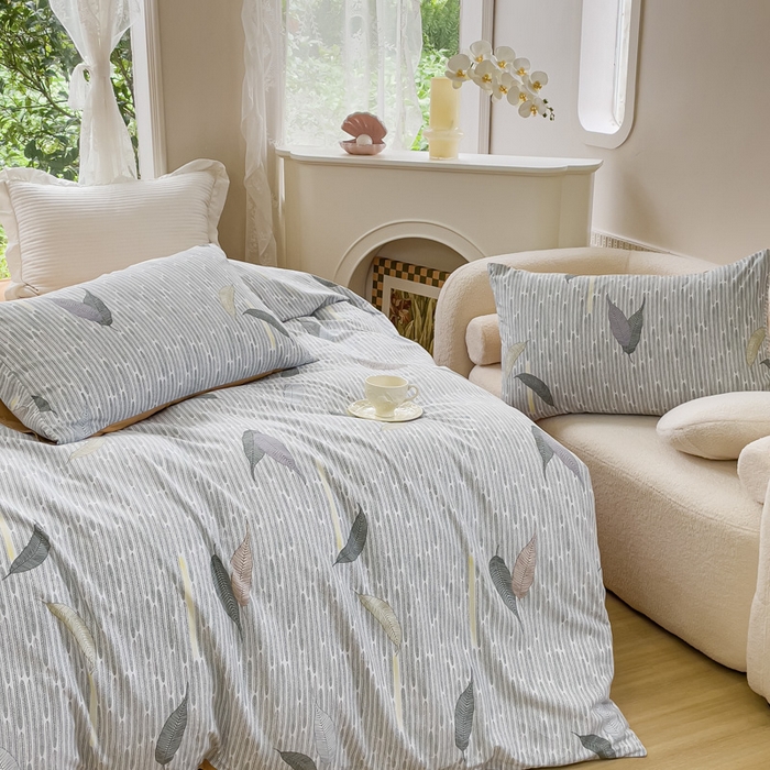 91家纺网 家纺一手货源 找家纺 感遇家纺 2023新款印花系列全棉生态磨毛加厚四件套 秋凉