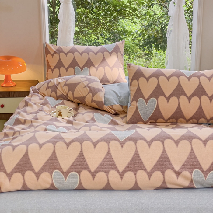 91家纺网 家纺一手货源 找家纺 感遇家纺 2023新款印花系列全棉生态磨毛加厚四件套 欣恬 兰