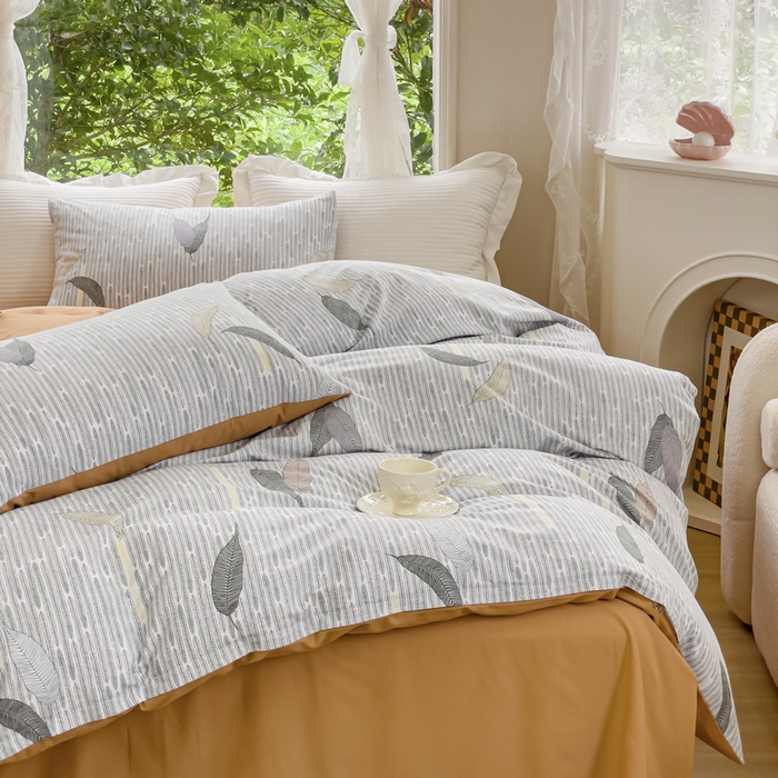 91家纺网 家纺一手货源 找家纺 感遇家纺 2023新款印花系列全棉生态磨毛加厚四件套 秋凉