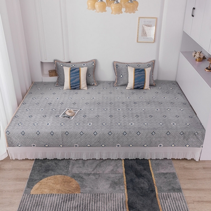 91家纺网 家纺一手货源 找家纺 （总）手艺人 2025新款牛奶绒炕盖榻榻米炕垫新款百褶边K253-K278