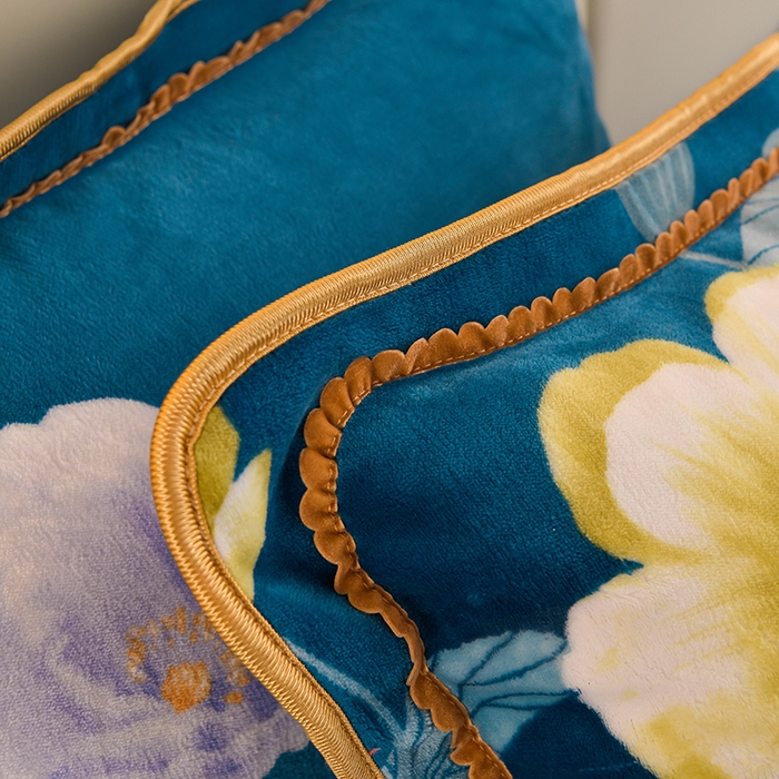 91家纺网 家纺一手货源 找家纺 金柚子 2024新款加厚牛奶绒四件套 荷塘月色