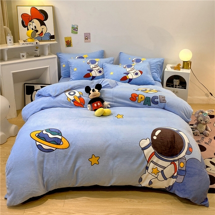 孩子王 2023新款直播卡通大版学生双面加厚牛奶绒系列-独立版权 星际旅途