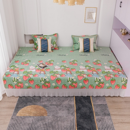 91家纺网 家纺一手货源 找家纺 （总）手艺人 2025新款牛奶绒炕盖榻榻米炕垫新款百褶边K253-K278