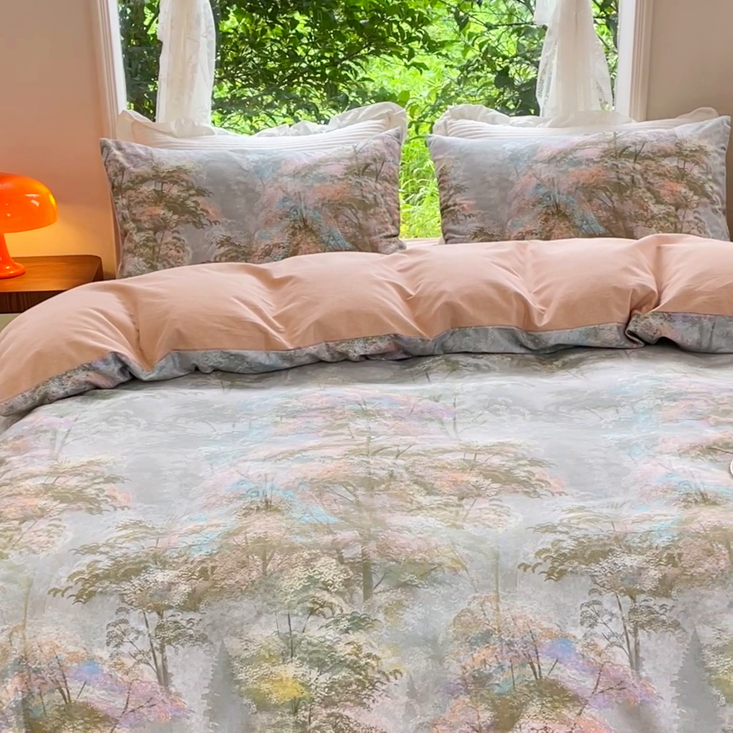 91家纺网 家纺一手货源 找家纺 感遇家纺 2023新款印花系列全棉生态磨毛加厚四件套 松叶