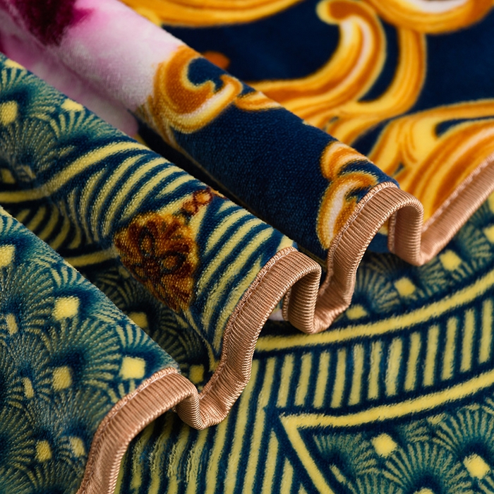 91家纺网 家纺一手货源 找家纺 金柚子 2024新款加厚牛奶绒四件套 富丽堂皇