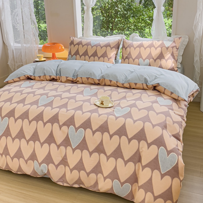 91家纺网 家纺一手货源 找家纺 感遇家纺 2023新款印花系列全棉生态磨毛加厚四件套 欣恬 兰