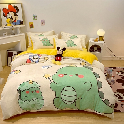 孩子王 2023新款直播卡通大版学生双面加厚牛奶绒系列-独立版权 欢乐恐龙