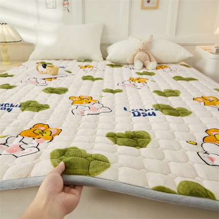 雯豆 2023新款牛奶绒床垫床护垫薄款秋冬保暖床垫床褥子 牛奶绒床褥-蓓蕾兔