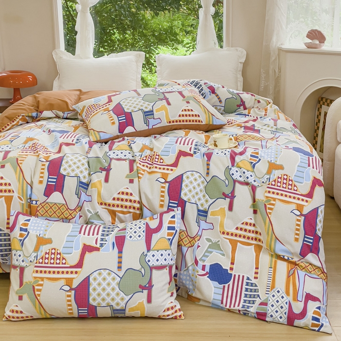 91家纺网 家纺一手货源 找家纺 感遇家纺 2023新款印花系列全棉生态磨毛加厚四件套 奇妙世界