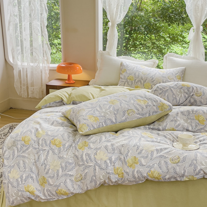 91家纺网 家纺一手货源 找家纺 感遇家纺 2023新款印花系列全棉生态磨毛加厚四件套 漫森