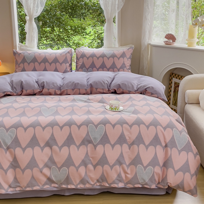 91家纺网 家纺一手货源 找家纺 感遇家纺 2023新款印花系列全棉生态磨毛加厚四件套 欣恬