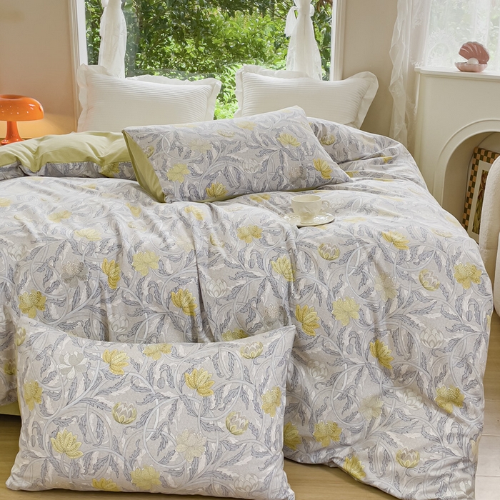 91家纺网 家纺一手货源 找家纺 感遇家纺 2023新款印花系列全棉生态磨毛加厚四件套 漫森