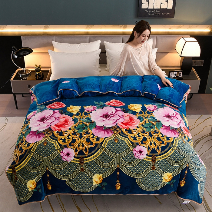 91家纺网 家纺一手货源 找家纺 金柚子 2024新款加厚牛奶绒四件套 富丽堂皇