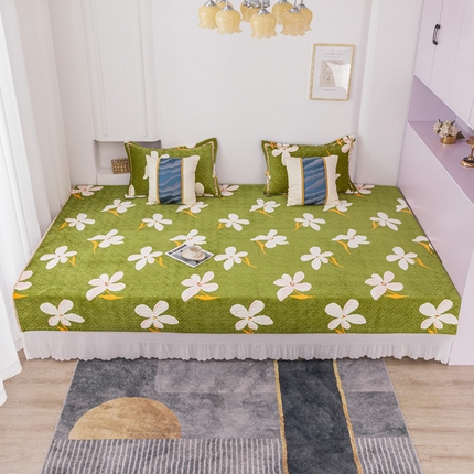 91家纺网 家纺一手货源 找家纺 （总）手艺人 2025新款牛奶绒炕盖榻榻米炕垫新款百褶边K253-K278