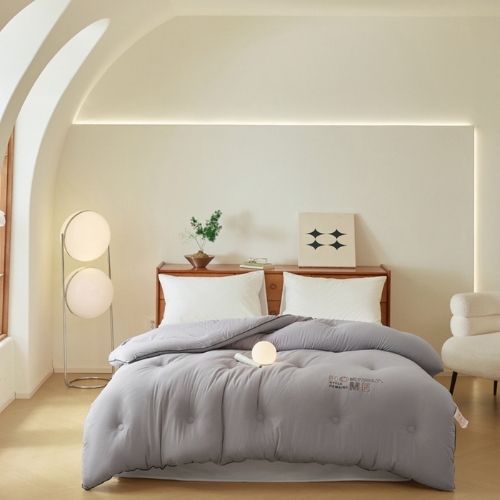 91家纺网 家纺一手货源 找家纺 瑞驰家纺 2023新款A类水洗棉科尔特大豆被系列（风格二） 科尔特-烟雨灰