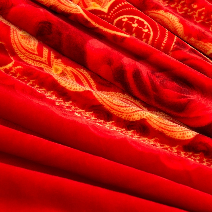 91家纺网 家纺一手货源 找家纺 金柚子 2024新款加厚牛奶绒四件套 百年好合