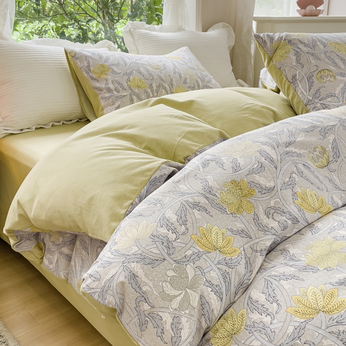 91家纺网 家纺一手货源 找家纺 感遇家纺 2023新款印花系列全棉生态磨毛加厚四件套 漫森