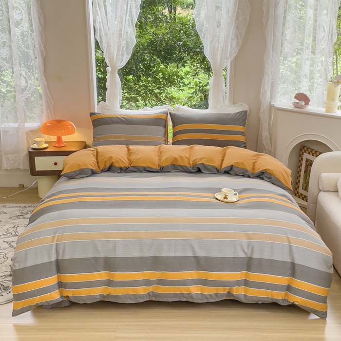 91家纺网 家纺一手货源 找家纺 感遇家纺 2023新款印花系列全棉生态磨毛加厚四件套 简一