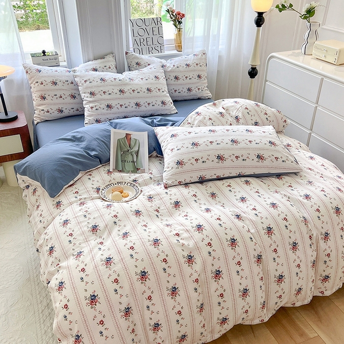 91家纺网 家纺一手货源 找家纺 妖妖家纺 2023新款有氧提花小竺棉印花四件套 倾城