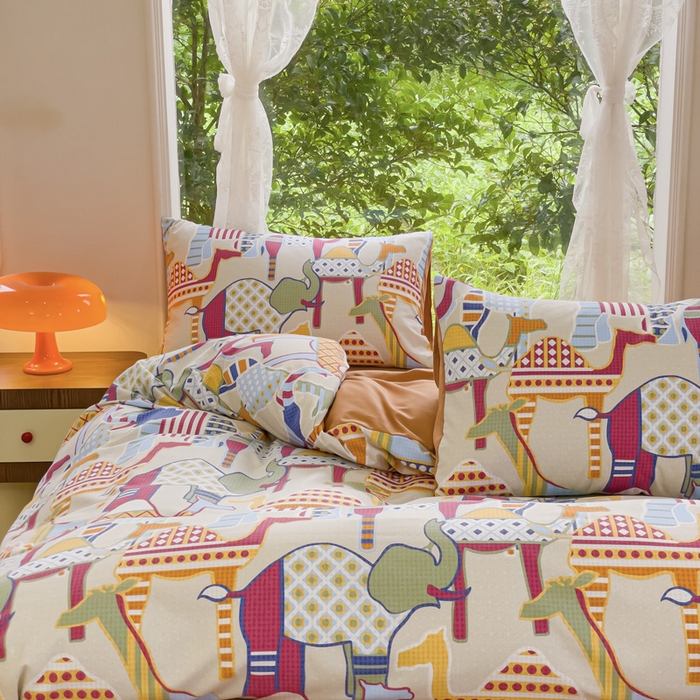 91家纺网 家纺一手货源 找家纺 感遇家纺 2023新款印花系列全棉生态磨毛加厚四件套 奇妙世界