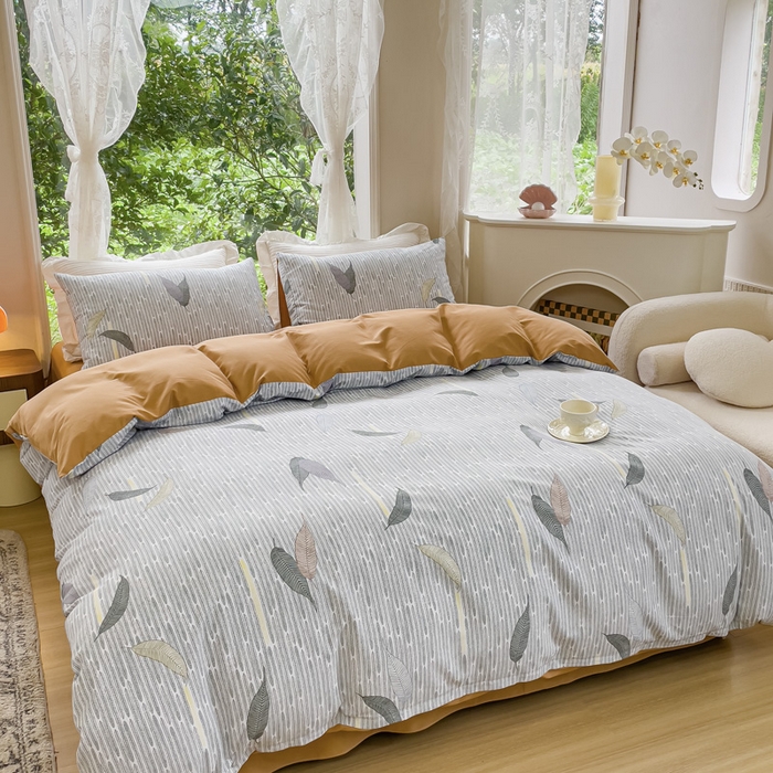 91家纺网 家纺一手货源 找家纺 感遇家纺 2023新款印花系列全棉生态磨毛加厚四件套 秋凉