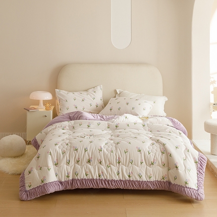 91家纺网 家纺一手货源 找家纺 有货 2023秋冬新款韩式全棉保暖一体被 小美好