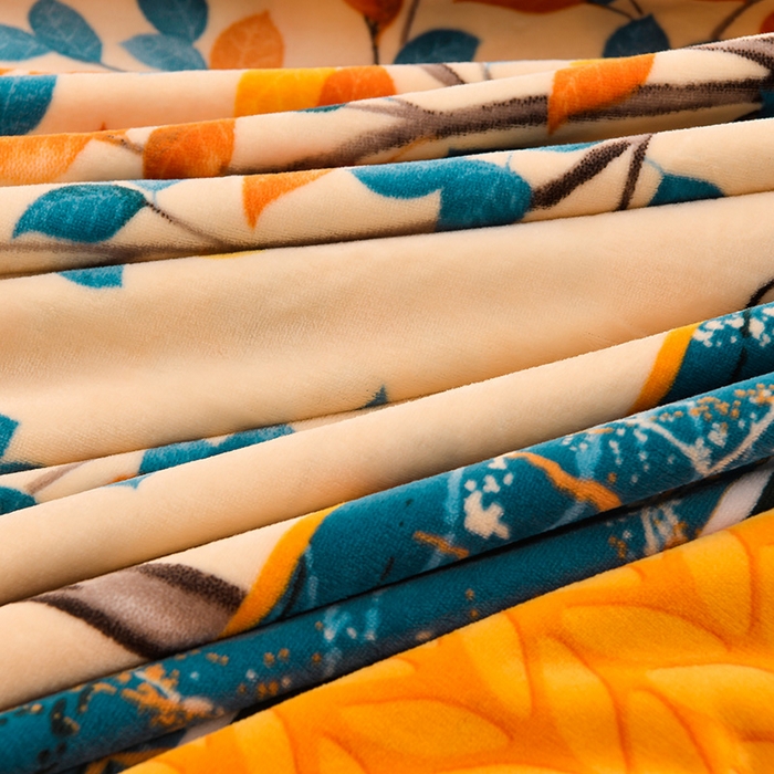 91家纺网 家纺一手货源 找家纺 金柚子 2024新款加厚牛奶绒四件套 发财树