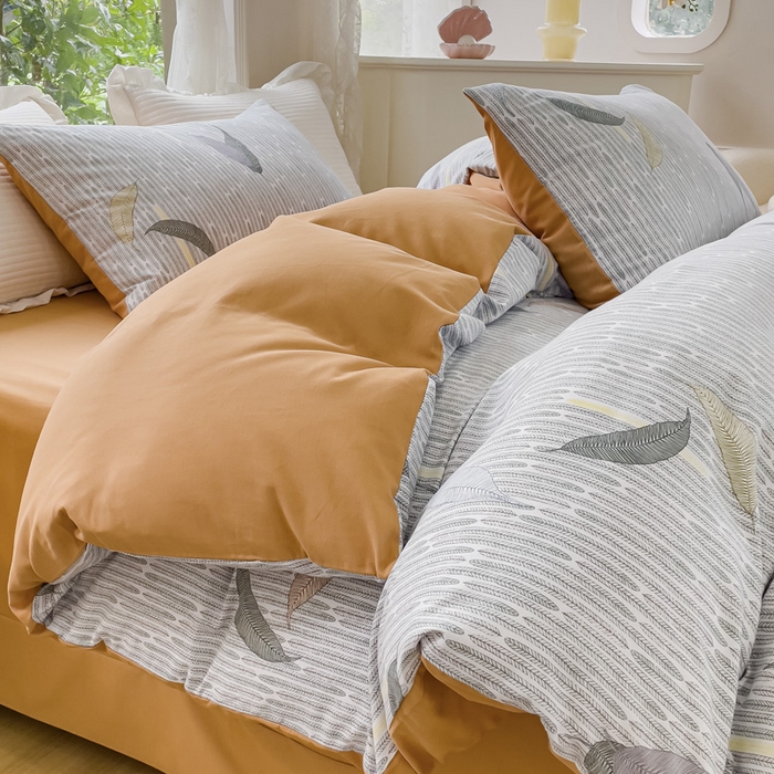 91家纺网 家纺一手货源 找家纺 感遇家纺 2023新款印花系列全棉生态磨毛加厚四件套 秋凉