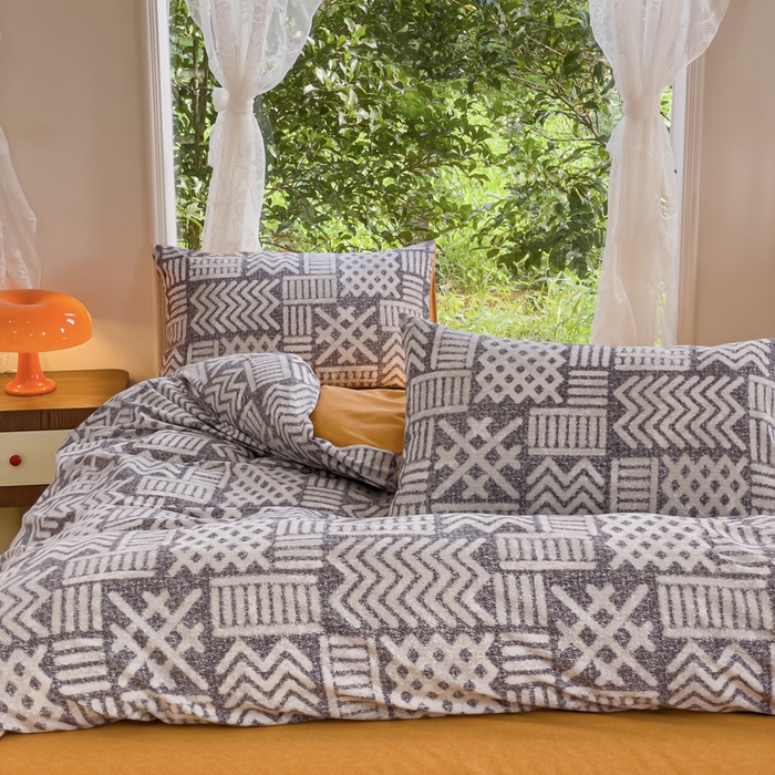 91家纺网 家纺一手货源 找家纺 感遇家纺 2023新款印花系列全棉生态磨毛加厚四件套 梵高黄