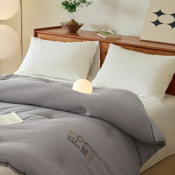 91家纺网 家纺一手货源 找家纺 瑞驰家纺 2023新款A类水洗棉科尔特大豆被系列（风格二） 科尔特-烟雨灰