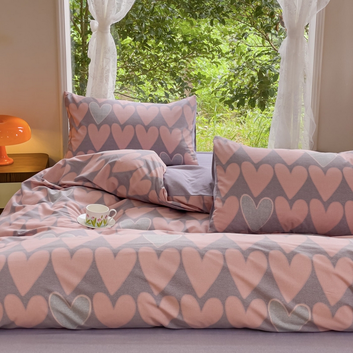 91家纺网 家纺一手货源 找家纺 感遇家纺 2023新款印花系列全棉生态磨毛加厚四件套 欣恬