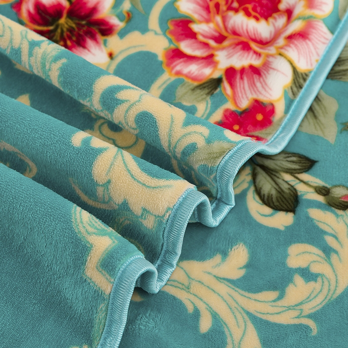 91家纺网 家纺一手货源 找家纺 金柚子 2024新款加厚牛奶绒四件套 花团锦簇