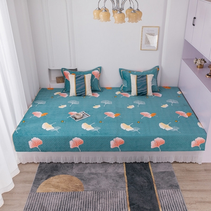 91家纺网 家纺一手货源 找家纺 （总）手艺人 2025新款牛奶绒炕盖榻榻米炕垫新款百褶边K253-K278