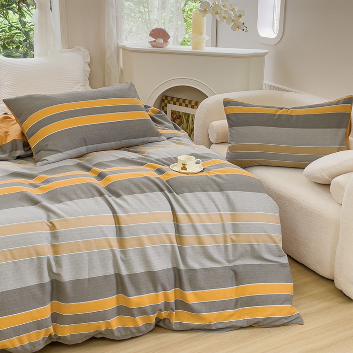 91家纺网 家纺一手货源 找家纺 感遇家纺 2023新款印花系列全棉生态磨毛加厚四件套 简一