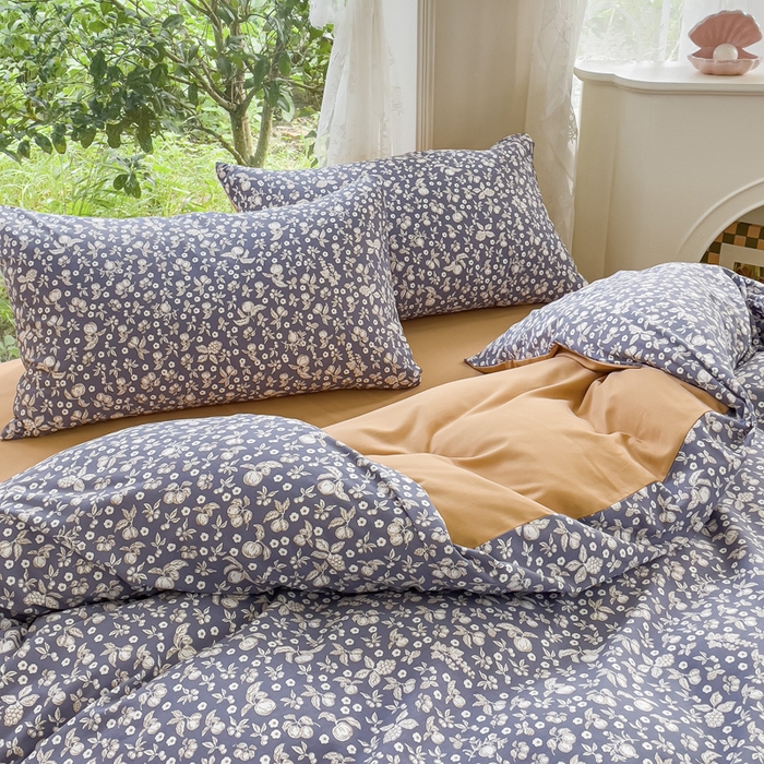 91家纺网 家纺一手货源 找家纺 感遇家纺 2023新款印花系列全棉生态磨毛加厚四件套 尔樱