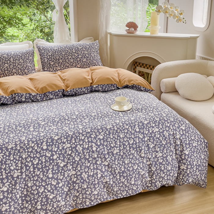 91家纺网 家纺一手货源 找家纺 感遇家纺 2023新款印花系列全棉生态磨毛加厚四件套 尔樱