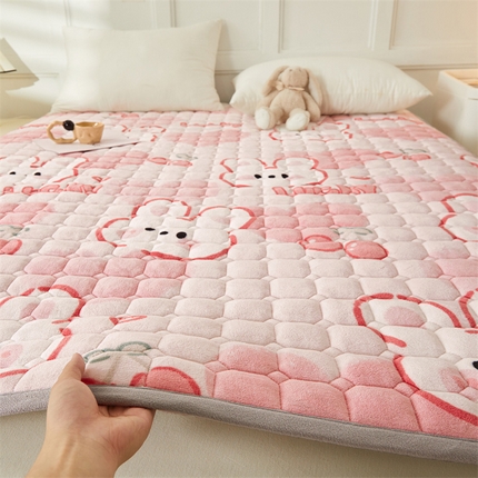 雯豆 2023新款牛奶绒床垫床护垫薄款秋冬保暖床垫床褥子 牛奶绒床褥-班尼兔