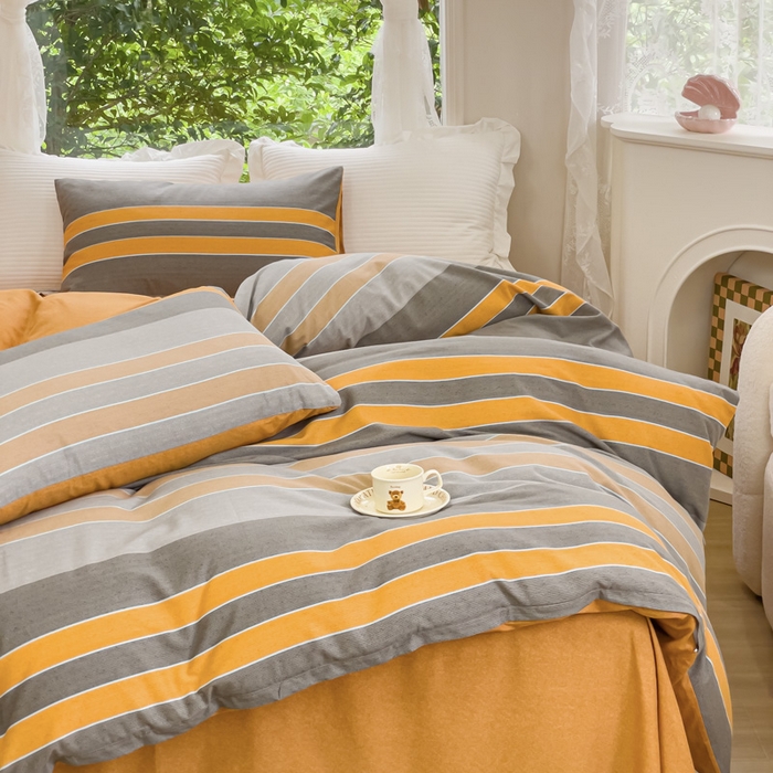 91家纺网 家纺一手货源 找家纺 感遇家纺 2023新款印花系列全棉生态磨毛加厚四件套 简一